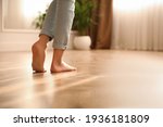 Barefoot Woman At Home  Closeup....