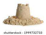 Pile of sand with castle on...