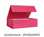 Open pink shoe box isolated on white