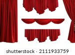 Set with beautiful red curtains ...