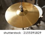 Closeup view of drum cymbal in...
