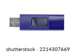 Blue Usb Flash Drive Isolated...
