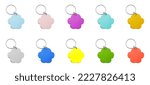 Small photo of Set with multicolor dog tags on white background. Banner design
