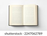 Open book on white background ...