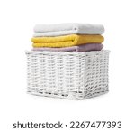 Wicker laundry basket with...