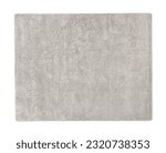 Small photo of Stylish soft beige carpet isolated on white, above view