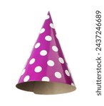 One purple party hat isolated...