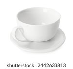 Ceramic cup and saucer isolated ...
