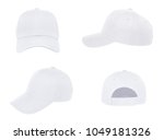 Blank baseball cap 4 view color white on white background