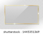 shiny gold frame with glass and ... | Shutterstock .eps vector #1445351369