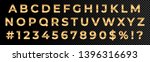 Golden Font Numbers And Letters ...