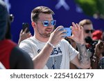Small photo of Slovenian basketball player of the Dallas Mavericks Luka Doncic attends the Quai 54 basketball tournament (The World Streetball Championship) in Paris, France on July 9, 2022.