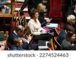 Small photo of Marlene Schiappa during a session of questions to the government in the French Senate (Palais du Luxembourg), in Paris, France on February 1, 2023.