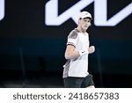 Small photo of Jannik Sinner of Italy during the Australian Open AO 2024 men's final Grand Slam tennis tournament on January 28, 2024 at Melbourne Park in Australia.