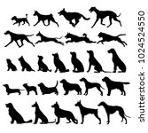 set of black dogs icon  | Shutterstock .eps vector #1024524550