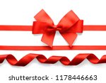red ribbons with beautiful bow... | Shutterstock . vector #1178446663