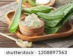 Bowl With Aloe Vera On Wooden...