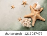 Starfishes With Sea Shell And...