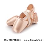 Ballet shoes on white background