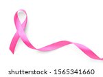 pink ribbon on white background.... | Shutterstock . vector #1565341660