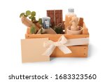 wooden box with gifts for... | Shutterstock . vector #1683323560