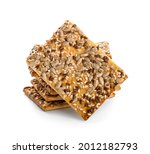 Tasty crackers with seeds on...