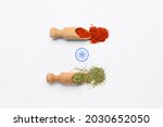 Flag of India made of spices on white background