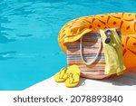Bag With Beach Accessories And...