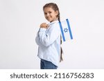 Little Girl With The Flag Of...