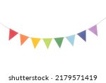 Festive bunting flags isolated...