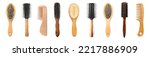 Set of different hair brushes...