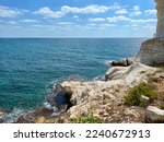 Beautiful sea view with rocky shore