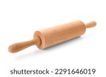 Wooden rolling pin isolated on...