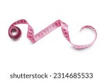 Pink tape measure on white...
