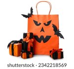 Orange shopping bag  gift boxes ...