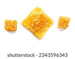 Sweet honeycombs on white...