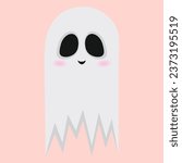 funny ghost on pink background