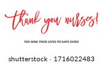 thank you nurses handwriting.... | Shutterstock .eps vector #1716022483