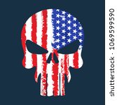 Skull With American Flag...