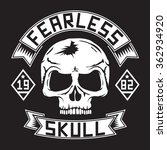 Skull Fearless Typography  T...