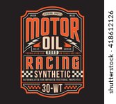motor oil racing typography  t... | Shutterstock .eps vector #418612126