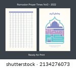 ramadan kareem calendar planner ... | Shutterstock .eps vector #2134276073