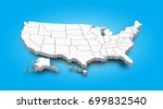 3d map of united state of... | Shutterstock .eps vector #699832540