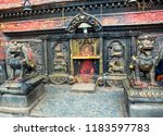 Small photo of Hindu shrines on the exterior walls of Bhairab Nath Temple, which is dedicated to Bhairava, the fiercest manifestation of Lord Shiva.