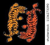 traditional tiger tattoo design ... | Shutterstock .eps vector #1136273390