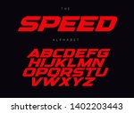 speed letters set. red race... | Shutterstock .eps vector #1402203443