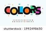 colors font alphabet letters.... | Shutterstock .eps vector #1992498650