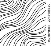 black hand drawn ocean wave... | Shutterstock .eps vector #2048405810
