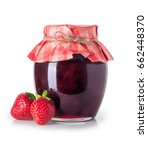 Glass Jar Of Strawberry Jam And ...