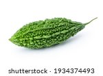 Bitter gourd or bitter melon (Momordica Charantia) isolated on white background. Clipping path.